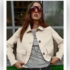 NWOT ZARA Faux Suede Cropped Jacket